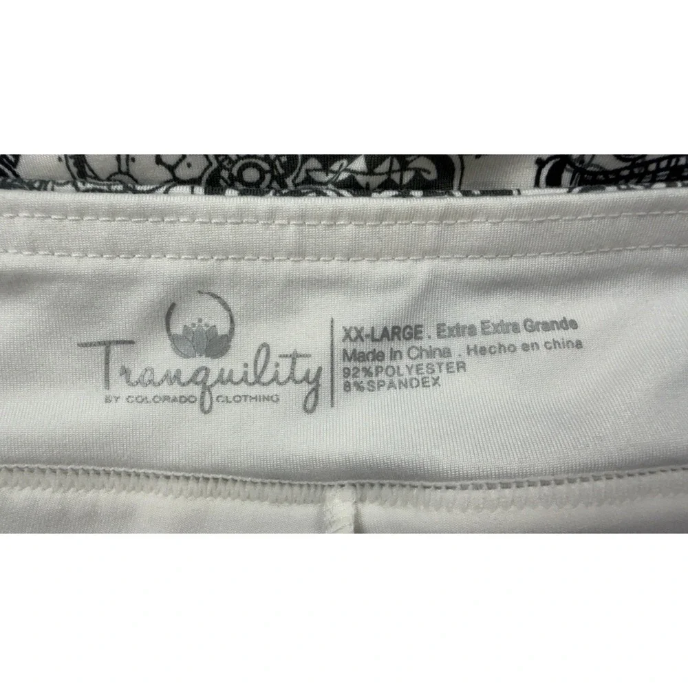 Tranquility By Colorado Womens Skirt Activewear Pull On Black White Paisley XXL